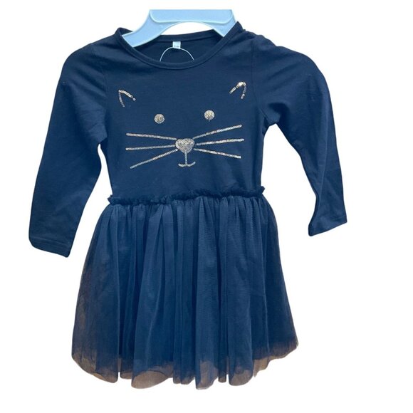 Toddler Black‎ Cat Dress With Tulle Skirt - Picture 1 of 3